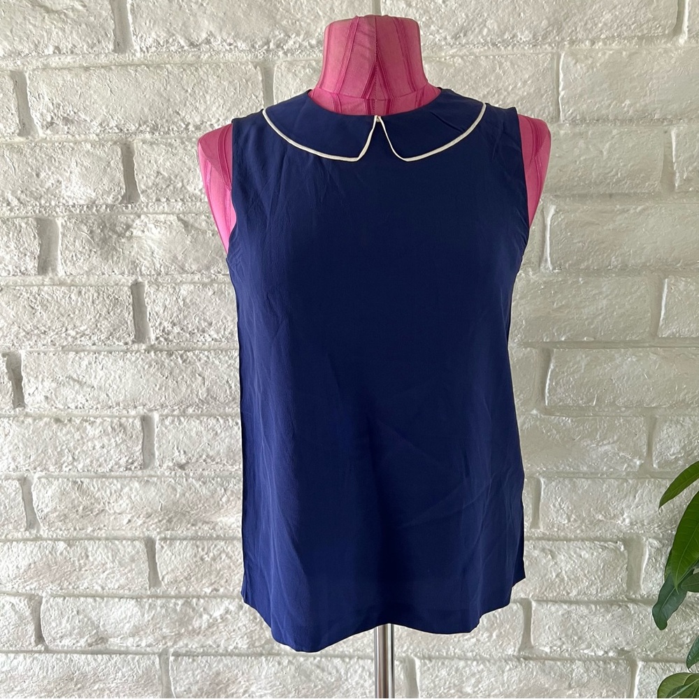 Kate Spade Navy Blue Silk Blouse
